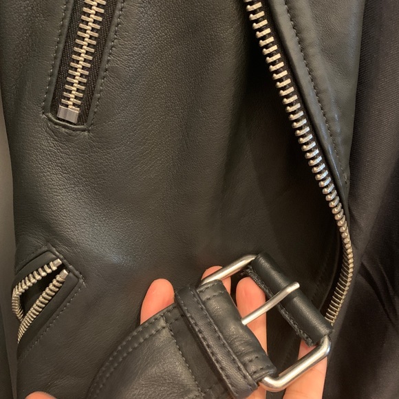 All Saints Oversize leather jacket - Picture 2 of 14